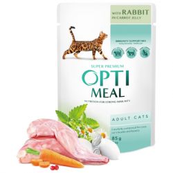 Влажный корм для кошек Optimeal с кроликом в морковном желе 85 г (4820215365840) - Картинка 2