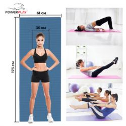 ������� ��� ���� PowerPlay PVC Yoga Mat 173 x 61 x 0.6 �� �����-����� (PP_4010_Navy_(173*0,6)) - �������� 7