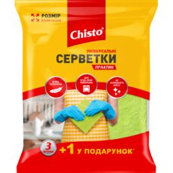 Салфетки для уборки Chisto Практик универсальные 3+1 шт. (4823098407928)