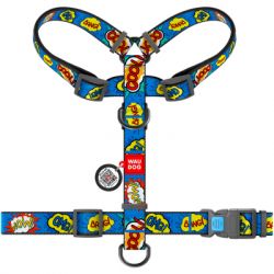 Шлея для собак WAUDOG Nylon з QR паспортом анатомічна H-подібна "ВАУ" S (5606) - Картинка 2