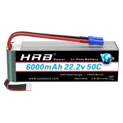    HRB_ Lipo 6s 22.2V 6000mAh 50C Battery XT60 Plug (HR-6000MAH-6S-50C-XT60) -  1