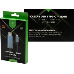   USB-C to HDMI 1.5m v1.4 4K30Hz Vinga (VCPVCCH1415) -  3