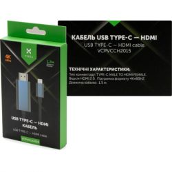   USB-C to HDMI 1.5m v2.0 4K60Hz Vinga (VCPVCCH2015) -  3