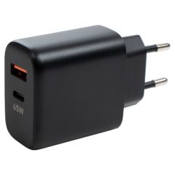 Зарядний пристрій Vinga GaN 65W PD+QC 1C1A ports Wall Charger (VCPCHCA65B) - Картинка 2