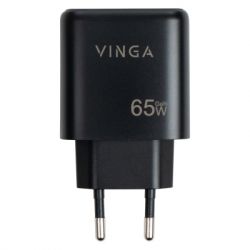 Зарядний пристрій Vinga GaN 65W PD+QC 1C1A ports Wall Charger (VCPCHCA65B) - Картинка 4