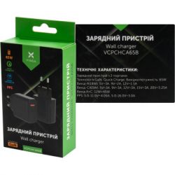 Зарядний пристрій Vinga GaN 65W PD+QC 1C1A ports Wall Charger (VCPCHCA65B) - Картинка 5