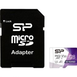   Silicon Power 128Gb microSDXC U3 A1 V30 Superior Color 100R/80W + adapter (SP128GBSTXDU3V20AB) -  1