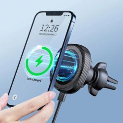 Универсальный автодержатель Grand-X MT-15W MagSafe с зарядкой 15W (крепление на дефлектор) (MT-15W) - Картинка 7