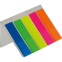 ������-�������� Buromax Plastic bookmarks 45x12mm, 5*25��, neon (BM.2302-98) - �������� 2