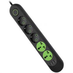 ��������� ������ �������� Voltronic F02U, 3��� EU + 2��� Universal, 3*USB Black (F02U-Black)