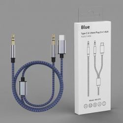 ������ �������������� AUX MH-270 jack - jack 3.5mm-Type-C 1.2m blue XoKo (XK-MH-270) - �������� 3