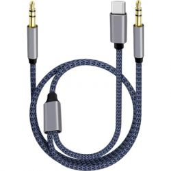 ������ �������������� AUX MH-270 jack - jack 3.5mm-Type-C 1.2m blue XoKo (XK-MH-270)