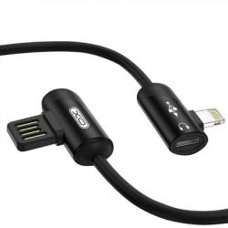   NB38 USB - Lightning + Lightning Audio 1.0m 2.4 Black XoKo (XO-NB38) -  3
