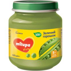 Детское пюре Milupa Зеленый горошек для детей от 5 месяцев 125 г (5900852060564)