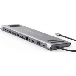 - XoKo 14-in-1 Dock USB-C (HDMI/VGA/USB3.0/.../USB-C PD/RJ45/..) (XK-AC1400-SL) -  2