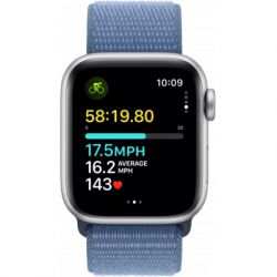 - Apple Watch SE 2023 GPS 40mm Silver Aluminium Case with Winter Blue Sport Loop (MRE33QP/A) -  6