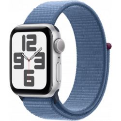 - Apple Watch SE 2023 GPS 40mm Silver Aluminium Case with Winter Blue Sport Loop (MRE33QP/A)