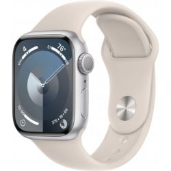 - Apple Watch Series 9 GPS 41mm Silver Aluminium Case with Storm Blue Sport Band - S/M (MR903QP/A)