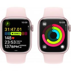 - Apple Watch Series 9 GPS 41mm Pink Aluminium Case with Light Pink Sport Band - M/L (MR943QP/A) -  8