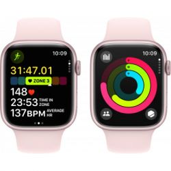 - Apple Watch Series 9 GPS 45mm Pink Aluminium Case with Light Pink Sport Band - S/M (MR9G3QP/A) -  8