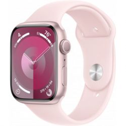 - Apple Watch Series 9 GPS 45mm Pink Aluminium Case with Light Pink Sport Band - S/M (MR9G3QP/A)