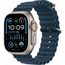 - Apple Watch Ultra 2 GPS + Cellular, 49mm Titanium Case with Blue Ocean Band (MREG3UL/A)