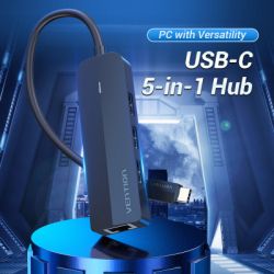  Vention USB 3.1 Type-C to 3xUSB 2.0+MicroUSB+RJ45 100M Ethernet black (TGOBB) -  2