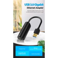  USB 3.0 to Ethernet RJ45 1000Mb black Vention (CEHBB) -  3