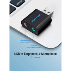 ������� ����� ������� ����� Vention Audio USB 2�3,5mm jack Metal (VAB-S17-B) - �������� 6