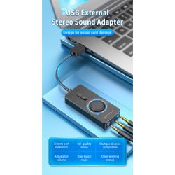 ������� ����� ������� ����� Vention Audio USB 3�3,5mm jack 0.15m Volume Control (CDRBB) - �������� 3