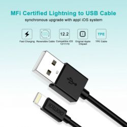 Дата кабель USB 2.0 AM to Lightning 1.2m 2.4A MFI Choetech (IP0026) - Картинка 4