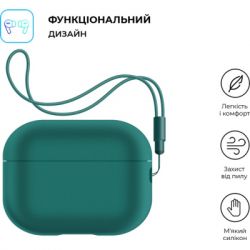����� ��� ��������� Armorstandart Silicone Case with straps ��� Apple Airpods Pro 2 Dark Green (ARM68612) - �������� 2