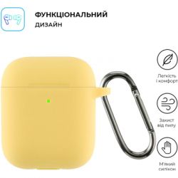    Armorstandart Ultrathin Silicone Case With Hook  Apple AirPods 2 Yellow (ARM59696) -  2