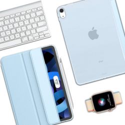 ����� ��� �������� BeCover Tri Fold Hard Apple iPad Air 5 (2022) 10.9" Light Blue (709663) - �������� 5