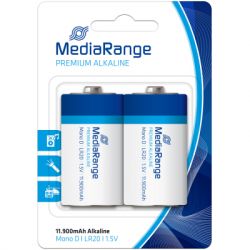  Mediarange D LR20 1.5V Premium Alkaline Batteries, Mono, Pack 2 (MRBAT109)