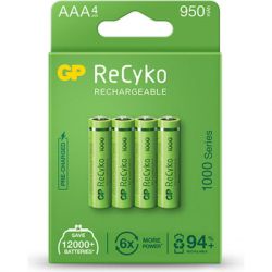  Gp AAA 950mAh ReCyko (1000 Series, 4 battery pack) (100AAAHCE-EB4 / 4891199186585) -  1