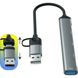  Dynamode 5-in-1 USB Type-C/Type-A to 1USB3.0, 2xUSB 2.0, card-reader SD/MicroSD (DM-UH-514) -  5