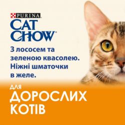Влажный корм для кошек Purina Cat Chow Adult с лососем и зеленой фасолью в желе 85г (7613036595063) - Картинка 4