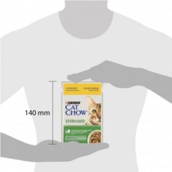 Влажный корм для кошек Purina Cat Chow Sterilised с курицей и баклажанами в желе 85г (7613037025644) - Картинка 2