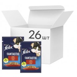 Влажный корм для кошек Purina Felix Fantastic с говядиной в желе 85 г (7613039838624) - Картинка 3
