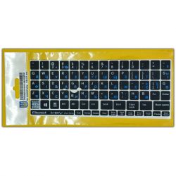 Наклейка на клавіатуру BestKey непрозора чорна, 77, блакитний (BK131377)