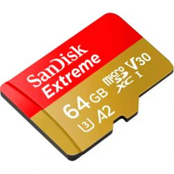   SanDisk 64GB microSD class 10 UHS-I Extreme For Action Cams and Dro (SDSQXAH-064G-GN6AA) -  4