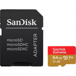   SanDisk 64GB microSD class 10 UHS-I Extreme For Action Cams and Dro (SDSQXAH-064G-GN6AA)