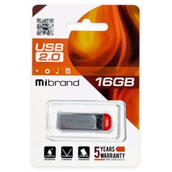 USB   Mibrand 16GB Falcon Silver-Red USB 2.0 (MI2.0/FA16U7R) -  2