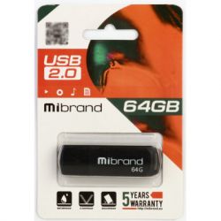 USB   Mibrand 64GB Mink Black USB 2.0 (MI2.0/MI64P4B) -  2
