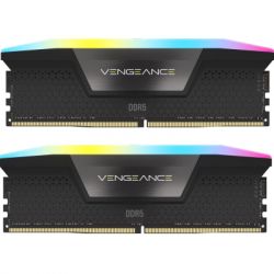     DDR5 64GB (2x32GB) 6400 MHz XMP 3.0 Vengeance RGB Black Corsair (CMH64GX5M2B6400C32) -  1