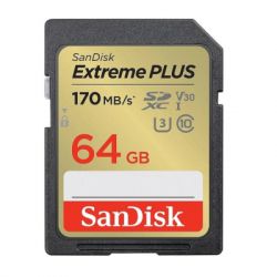  '  ' SanDisk 64GB SD class 10 UHS-I Extreme PLUS (SDSDXW2-064G-GNCIN) -  1