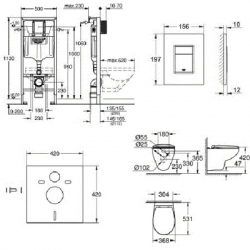 Змішувач Інсталяція Grohe для унітаза 5 в 1 Rapid SL (39586000) - Картинка 9