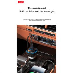 FM модулятор XO BCC08 автомобільний зарядний пристрій MP3/PD/2USB/3,1A Чорни (XO-BCC08) - Картинка 10