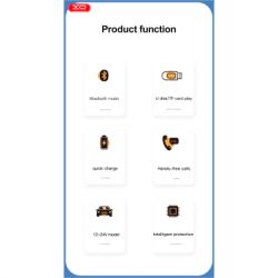 FM модулятор XO BCC08 автомобільний зарядний пристрій MP3/PD/2USB/3,1A Чорни (XO-BCC08) - Картинка 11